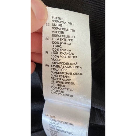 H&M Patterned 3/4 Sleeve Baby Doll Dress Size 8 Women’s Black Tan - Picture 5 of 8